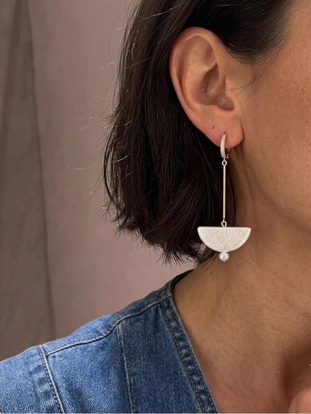 Long Drop Pearl Earrings